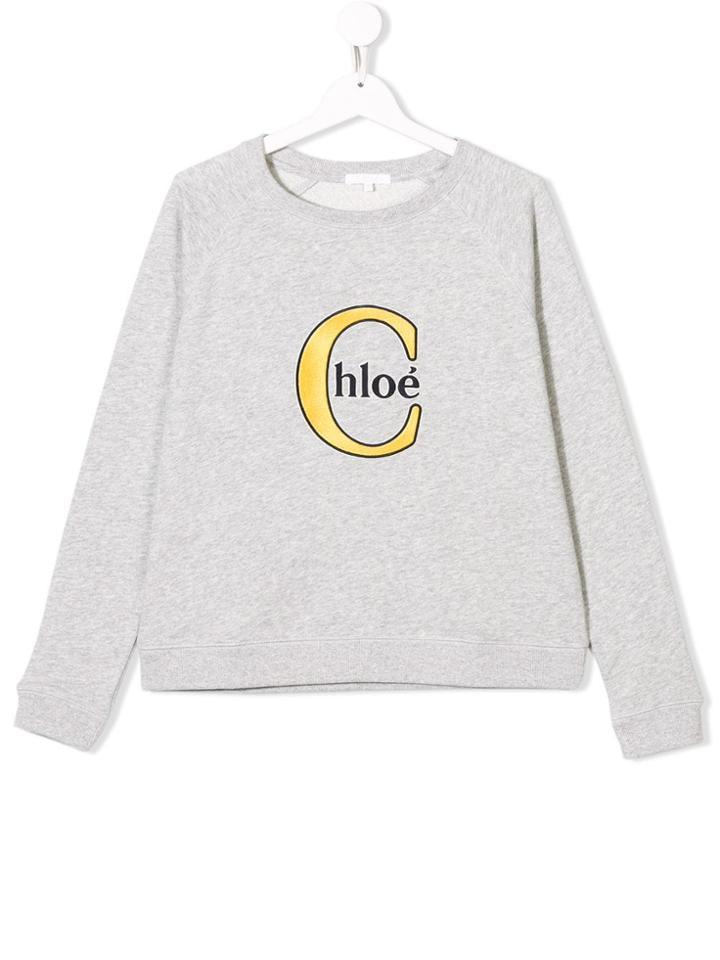 Chloé Kids Teen Logo Sweatshirt - Grey