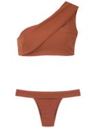 Haight Maria One Shoulder Bikini Set - Brown
