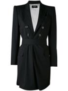Dsquared2 - Belted Jacket - Women - Polyester/spandex/elastane/virgin Wool - 40, Black, Polyester/spandex/elastane/virgin Wool