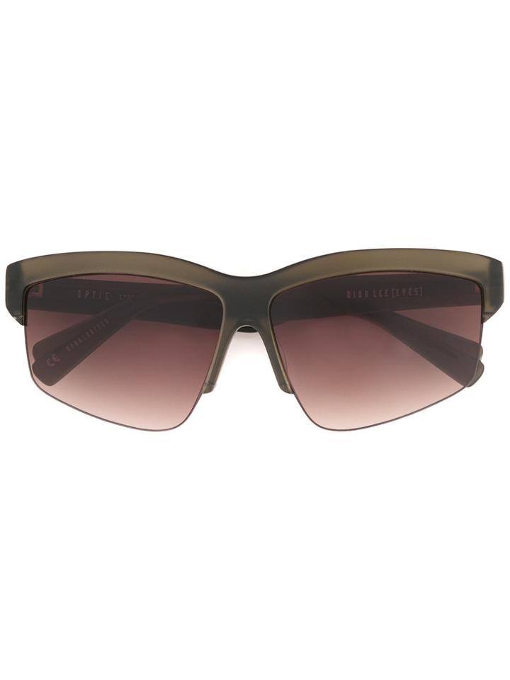 Dion Lee Matte Sunglasses, Women's, Green, Nylon/acetate