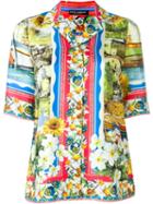 Dolce & Gabbana Printed Shortsleeved Shirt, Women's, Size: 38, Silk
