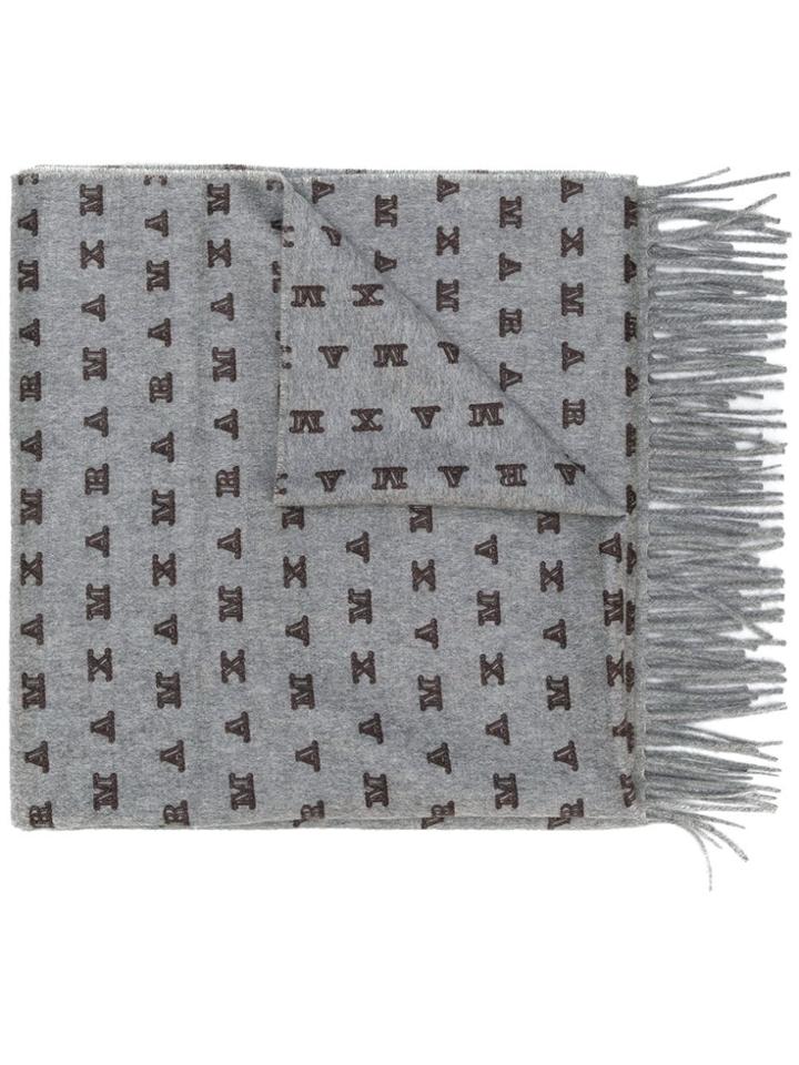 Max Mara Logo Scarf - Grey