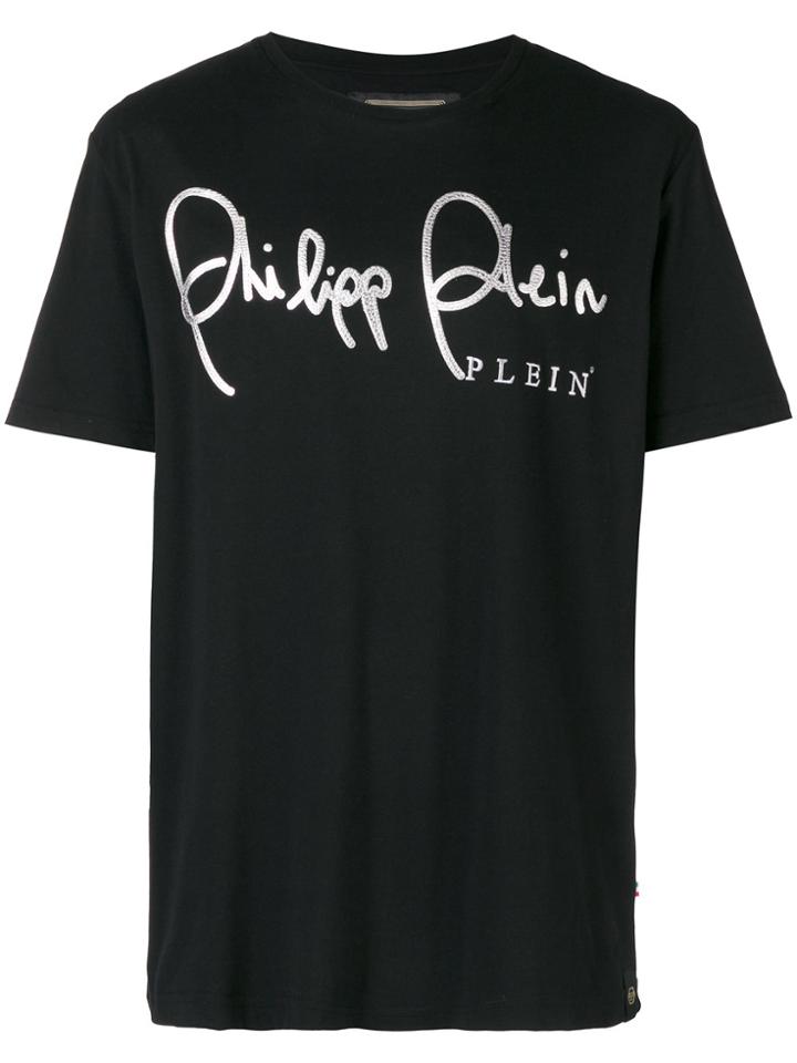 Philipp Plein Sign Gold Cut T-shirt - Black