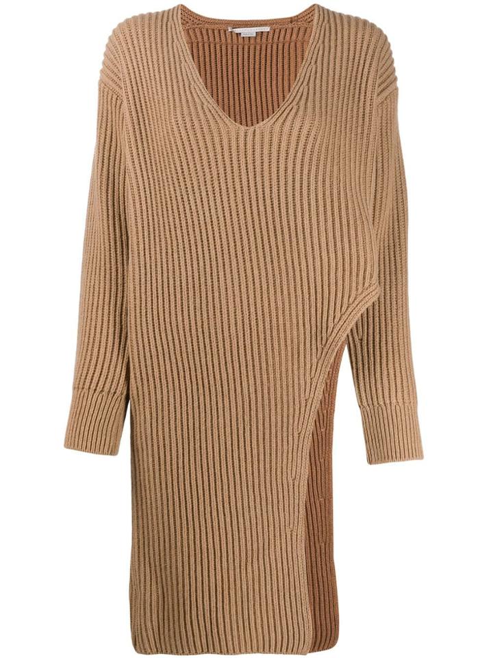 Stella Mccartney Long-line Split Knitted Top - Neutrals