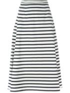 T By Alexander Wang Striped A-line Skirt, Women's, Size: Medium, White, Cotton