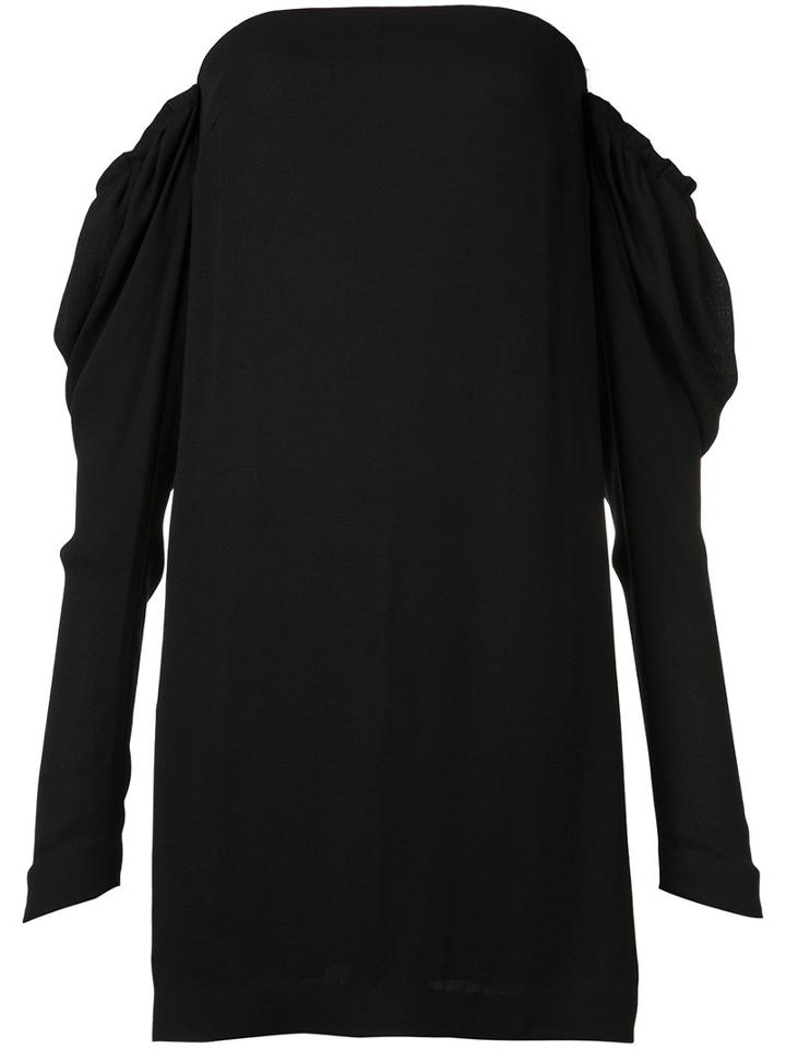 Vera Wang Off The Shoulder Shift Dress, Women's, Size: 0, Black, Silk/spandex/elastane/viscose