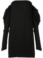 Vera Wang Off The Shoulder Shift Dress, Women's, Size: 0, Black, Silk/spandex/elastane/viscose