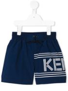 Kenzo Kids - Logo Print Swim Shorts - Kids - Polyamide - 3 Yrs, Blue