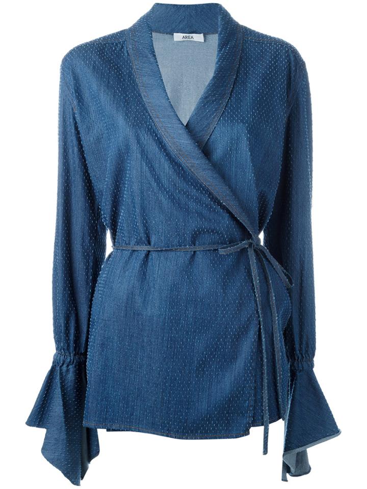 Area Wrap Blouse - Blue