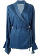 Area Wrap Blouse - Blue