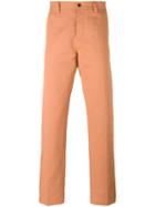 Mp Massimo Piombo Slim Fit Chinos, Men's, Size: 48, Yellow/orange, Cotton/linen/flax