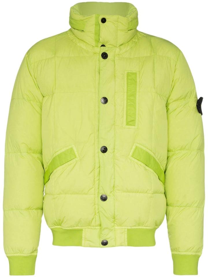 Stone Island Crinkle-effect Padded Jacket - Green