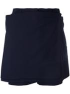 Jean Paul Gaultier Pre-owned Skirt Detail Shorts - Blue
