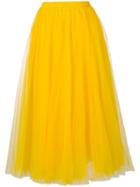 Rochas Full Chiffon Midi Skirt, Women's, Size: 40, Yellow/orange, Polyamide