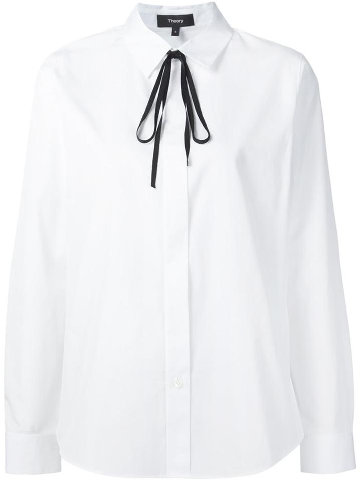 Theory Boyfriend Shirt, Women's, Size: Medium, White, Acetate/cotton