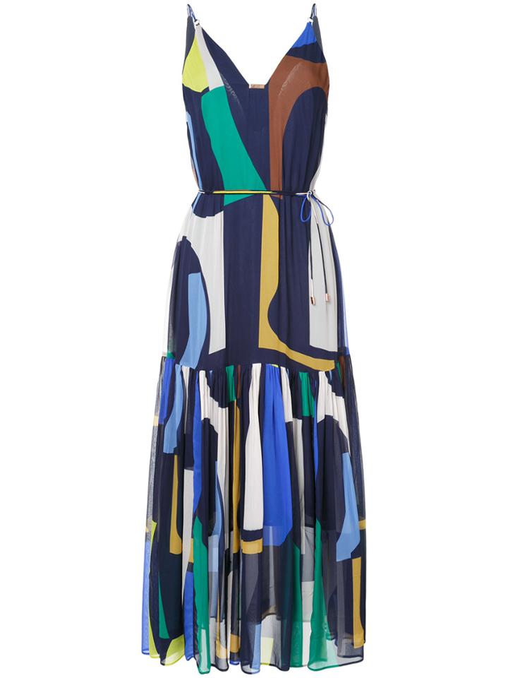 Ginger & Smart Geometric Print Gathered Dress - Multicolour