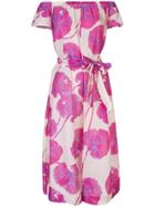 Dvf Diane Von Furstenberg Off-shoulder Floral Jumpsuit - Pink