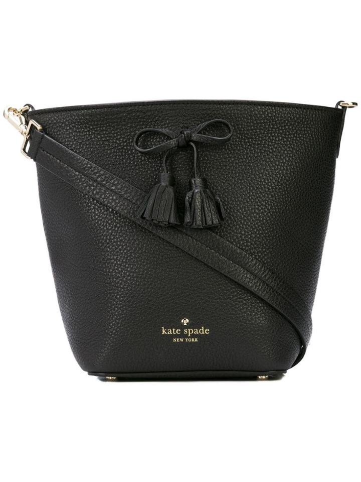 Kate Spade Bow-embellished Bucket Bag - Black