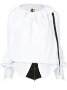 Aganovich Layered Oversize Sleeve Top - White