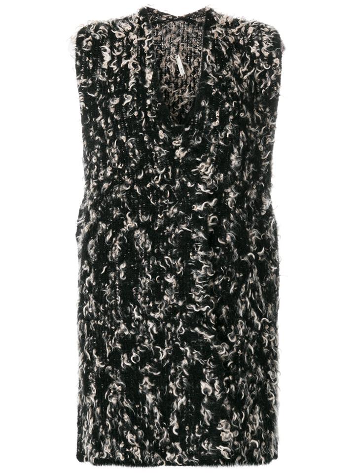 Boboutic Bouclé Long Vest - Black