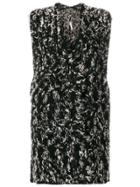 Boboutic Bouclé Long Vest - Black