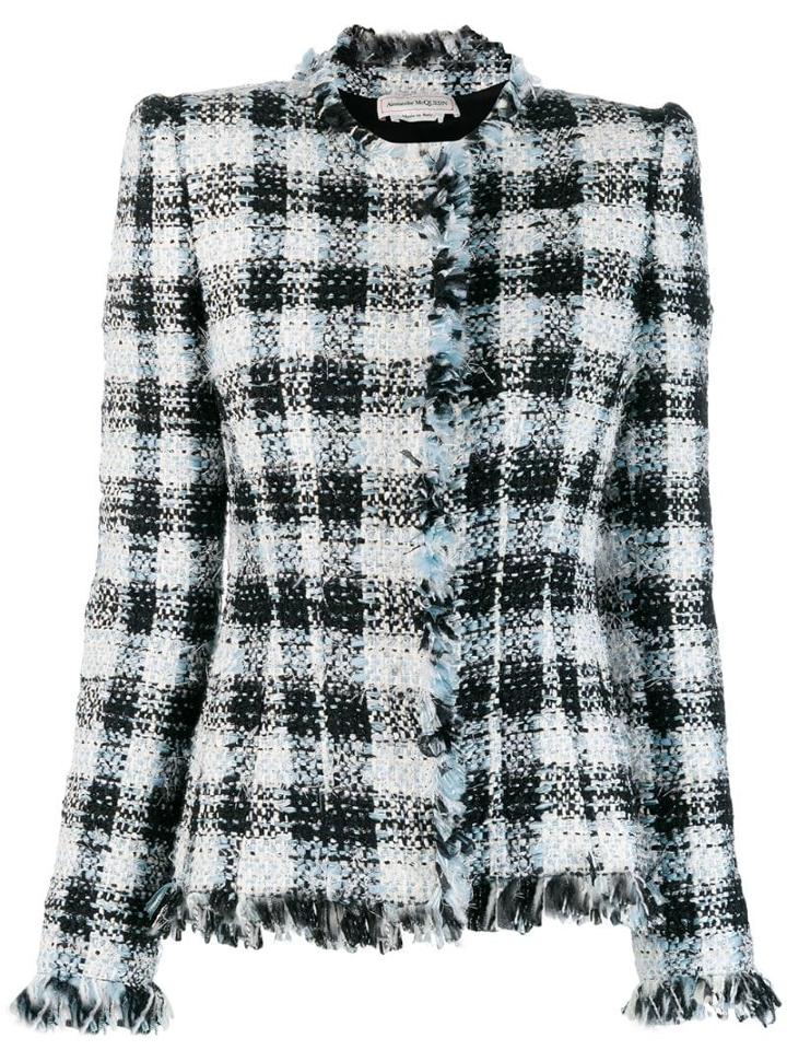 Alexander Mcqueen Boucle Fitted Jacket - White