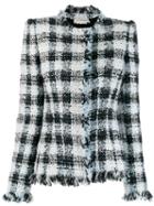 Alexander Mcqueen Boucle Fitted Jacket - White
