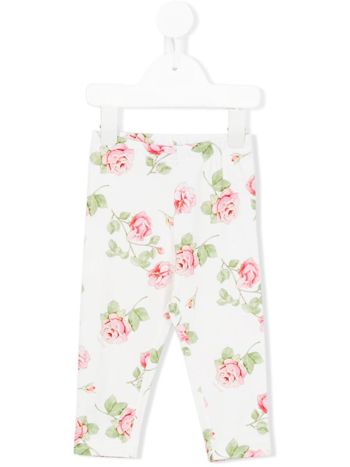 Monnalisa - Rose (pink) Print Leggings - Kids - Cotton/spandex/elastane - 6 Mth, Infant Girl's