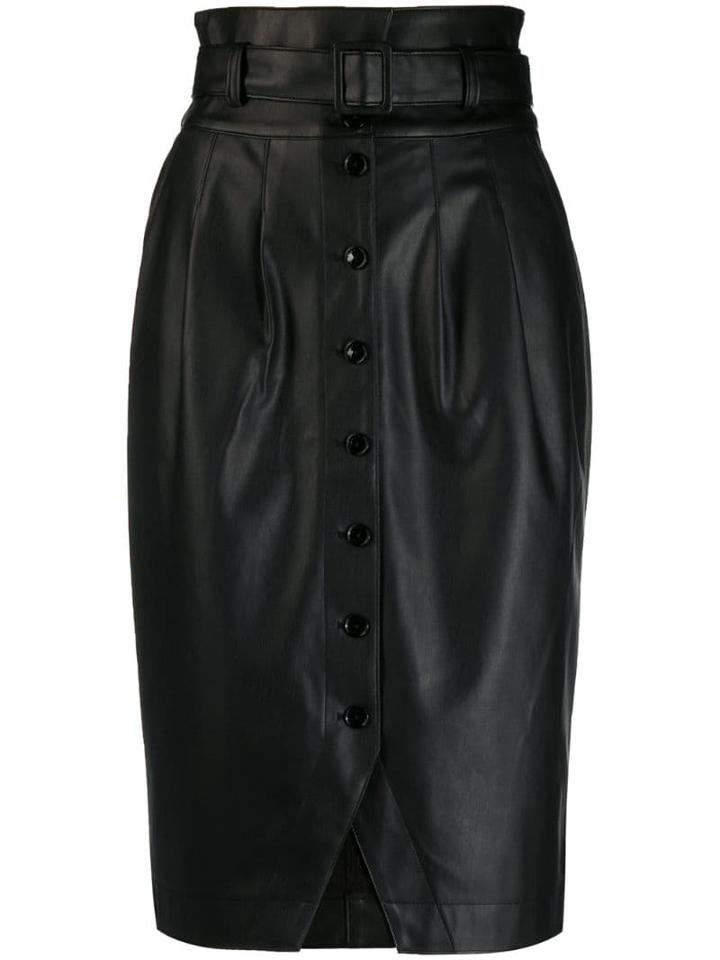 Patrizia Pepe Leather-style Pencil Skirt - Black