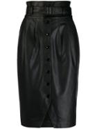 Patrizia Pepe Leather-style Pencil Skirt - Black