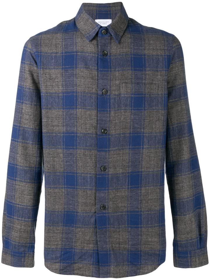 John Elliott Checked Button Down Shirt - Blue