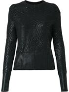 Andrea Bogosian Round Neck Knit Blouse - Black