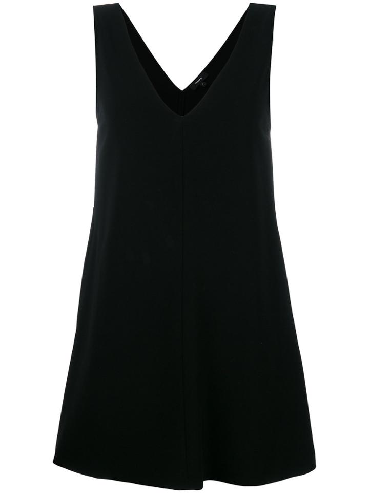 Theory V-neck Mini Dress - Black