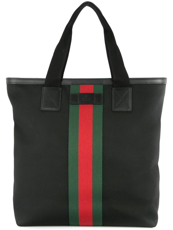 Gucci Vintage Shelly Line Shoulder Tote Bag - Black