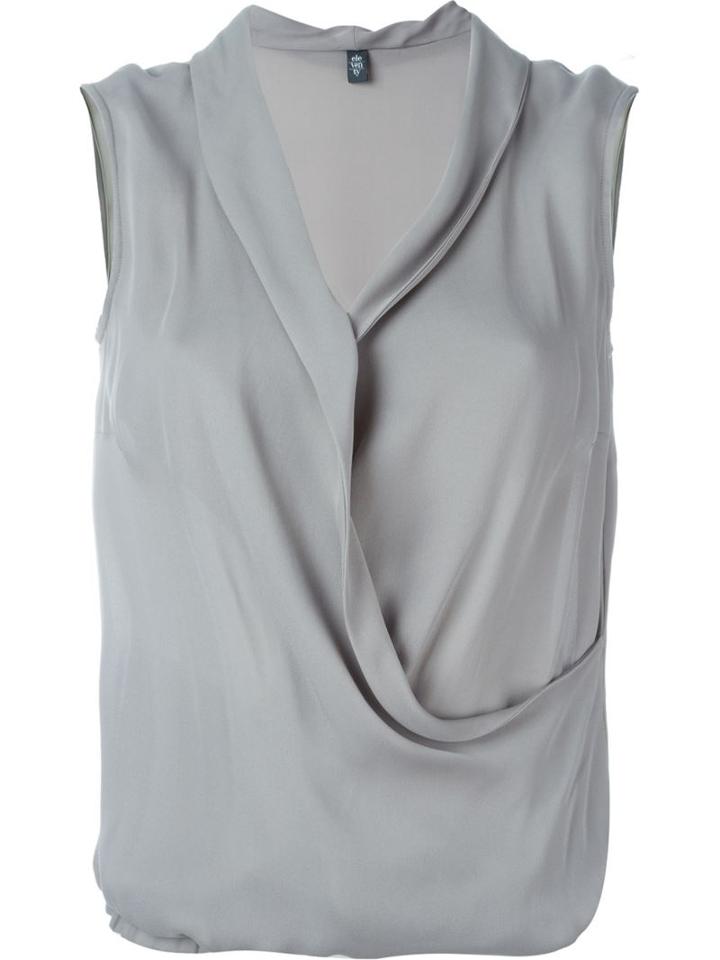 Eleventy Wrap Top, Women's, Size: 46, Grey, Silk