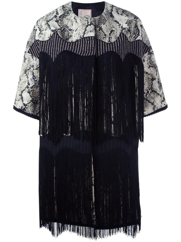 Antonio Marras Snakeskin Print Coat - Black