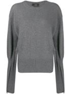 Maison Flaneur Cashmere Open Sleeves Jumper - Grey