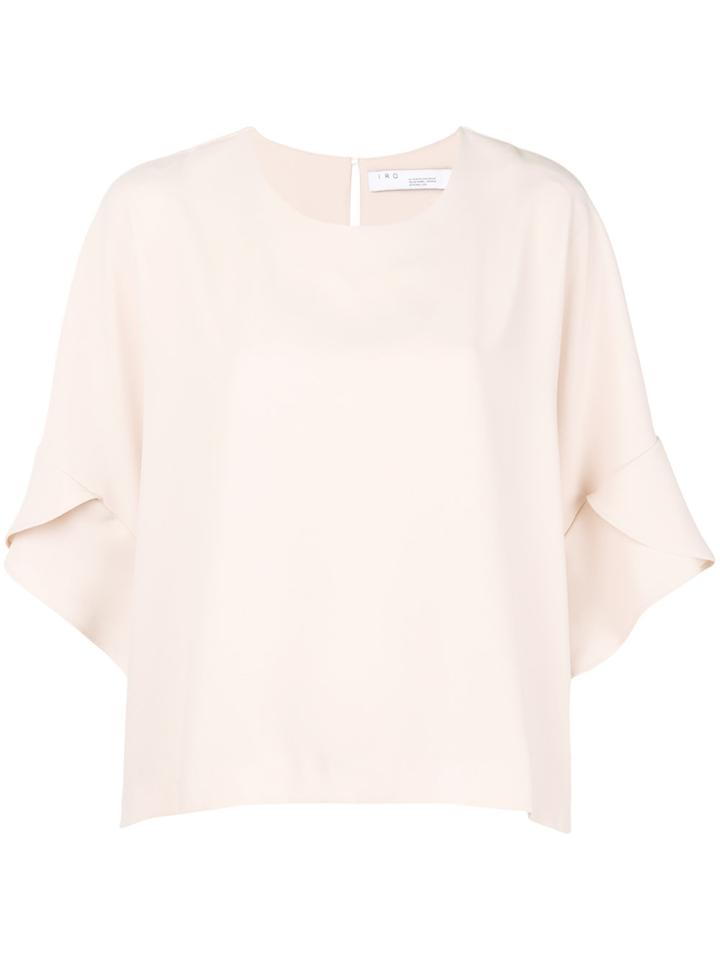 Iro Boxy Ruffle Sleeve T-shirt - Nude & Neutrals