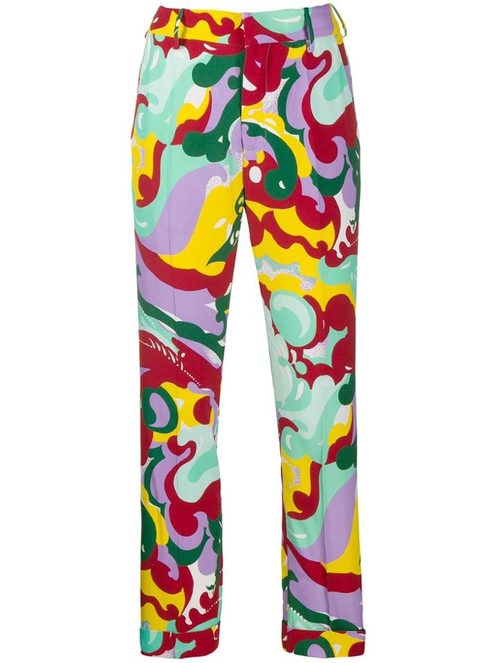 La Doublej Printed Capri Trousers - Purple