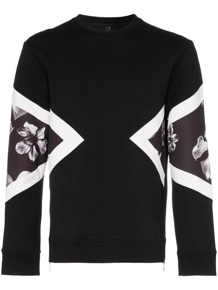 Neil Barrett Floral Insert Sweatshirt - Black
