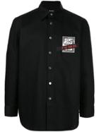 Raf Simons Logo-patch Denim Shirt - Black
