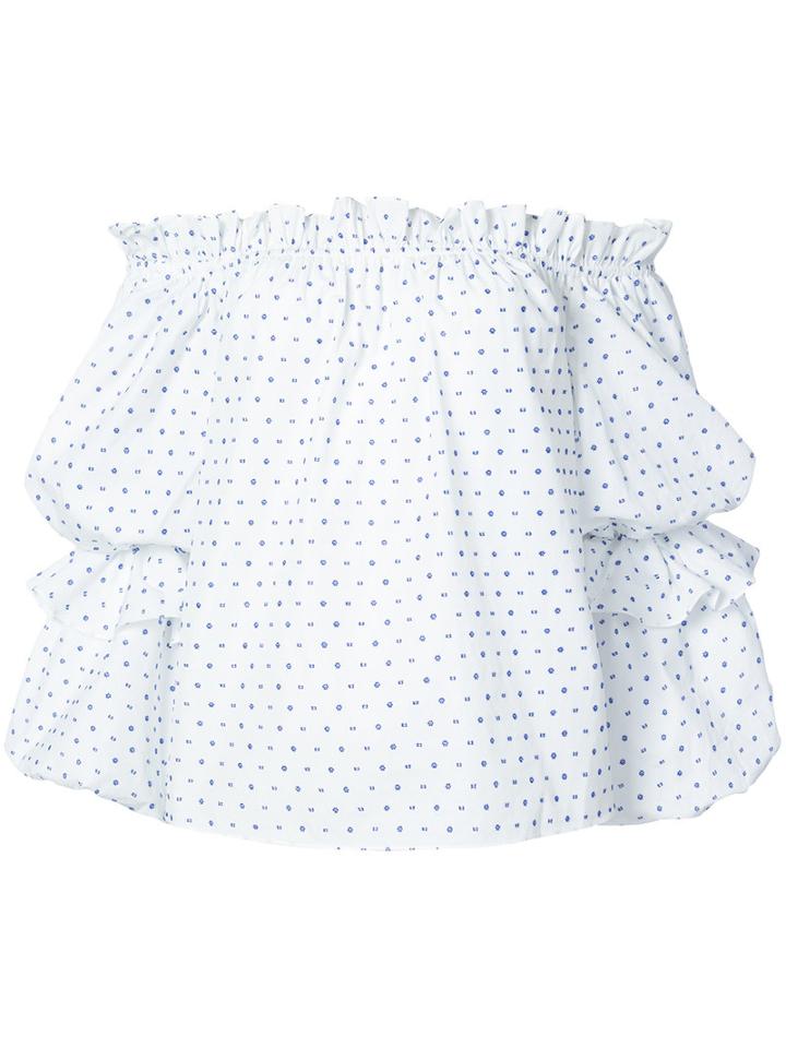 Caroline Constas - Off The Shoulder Top - Women - Cotton - M, White, Cotton