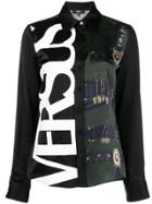 Versus Side Logo Printed Blouse - Black