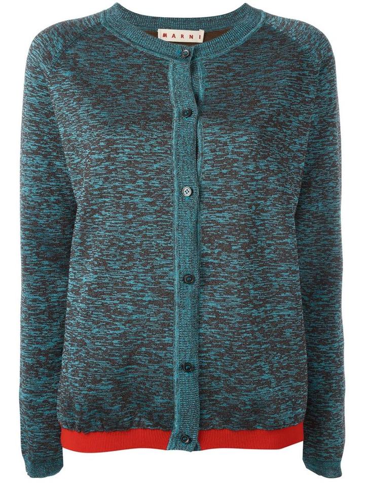 Marni Melange Cardigan, Women's, Size: 40, Blue, Nylon/polyester/viscose/virgin Wool