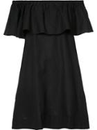 Anine Bing - Off-the-shoulder Dress - Women - Cotton/linen/flax - L, Black, Cotton/linen/flax