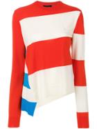 Calvin Klein 205w39nyc Asymmetric Striped Sweater - White