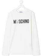 Moschino Kids Teddy Logo Print Top - White