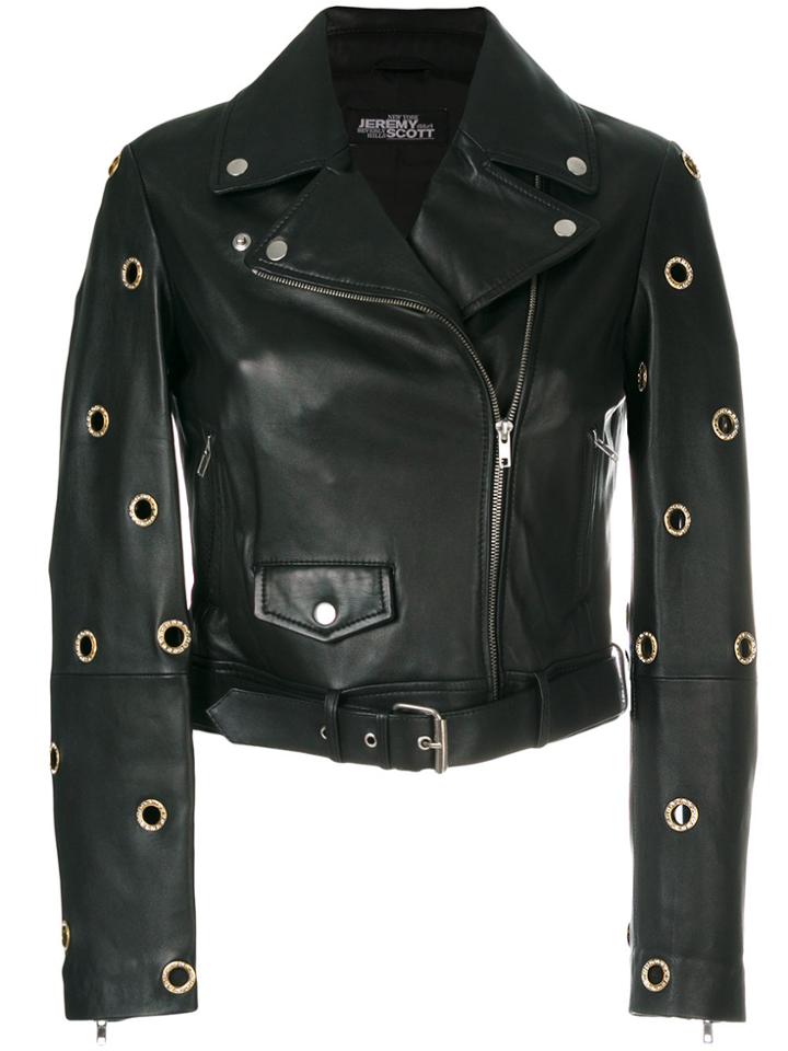 Jeremy Scott Eyelet Biker Jacket - Black