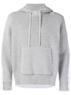 Thom Browne 4-bar Half-&-half Hoodie Pullover - Grey