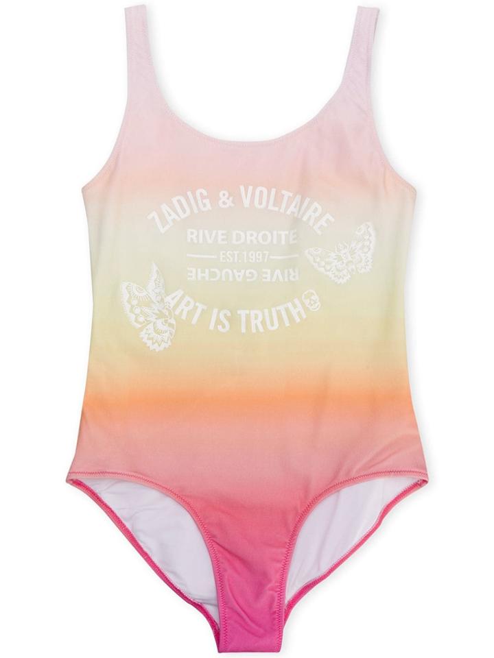 Zadig & Voltaire Kids Gradient Logo Swimsuit - Pink